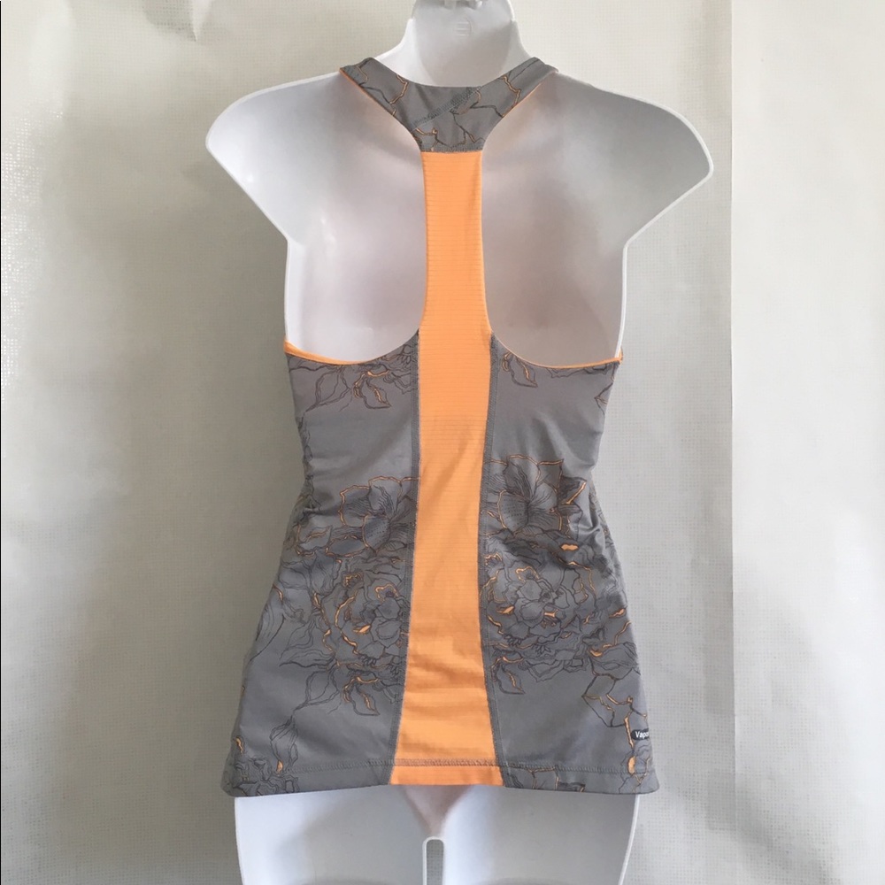🐾 The North Face Sz S/P Gray/Orange Workout Top - Picture 3 of 8
